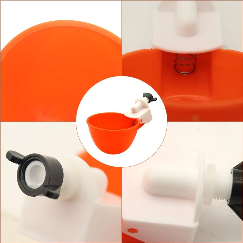 MODUODUO Automatic Drinker Cups with Nipple Drinking 12 Sets for Bird Poultry Upgraded Chicken Waterer Pigeon Quail - Image 4